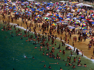 crowded beach